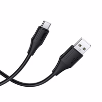 Kabelis silikona USB A uz USB C Hoco 3A 1 m X124 - melns