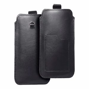 ROYAL - Ādas universālā jostas kabata / melna - Izmērs 2XL+garš - SAMSUNG S21 ULTRA / HUAWEI P Smart 2021 / XIAOMI Redmi 12 / OPPO A98 5G