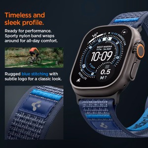 Spigen Athlex Air 2 siksniņa Apple Watch 8 / 9 / 10 / 11 / SE / Ultra (44 / 45 / 46 / 49 mm) tumši zila