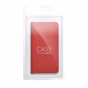 LUNA Book Carbon viedtālruņa apvalks IPHONE 11 sarkans