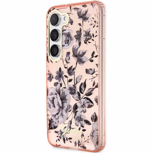 Guess GUHCS23MHCFWSP S23+ S916 rozā/rozā cietais apvalks Flower Collection