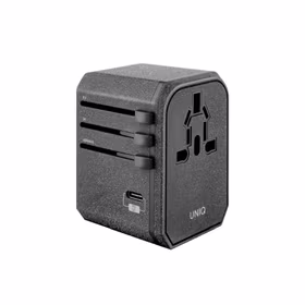 Uniq Voyage LITHOS Collective 33W 2xUSB PD 18W QC 3.0 ceļojumu adapteris - pelēks