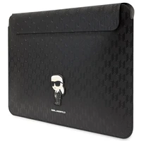 Karl Lagerfeld Saffiano Monogramma Ikonik apvalks 16" klēpjdatoram - melns