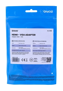 Savio CL-27B video kabeļa adapteris 0,1 m HDMI Type A (Standard) VGA (D-Sub) balts