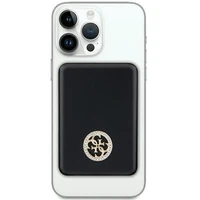 Guess Magnētiskā 4G Strassed Metāla Logotips indukcijas portatīvais lādētājs 15W 5000mAh - melna