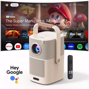 Yaber T2 Plus GTV 1080p 450 ANSI multivides projektors ar akumulatoru, Google TV, JBL un Dolby Audio, bēšs