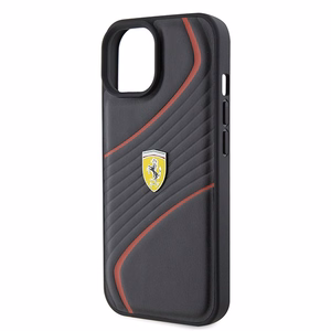 Ferrari FEHCP15SPTWK iPhone 15 6.1" melns/melns cietais apvalks Twist Metal Logo