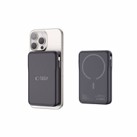 Tech-Protect LifeMag PB31 portatīvais lādētājs ar MagSafe 10000mAh 15W USB-C / USB-A / iebūvētu USB-C / Lightning kabeļiem - melna