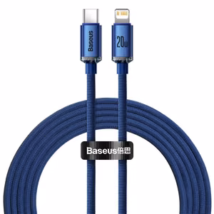 Кабель USB Baseus "Crystal Shine" синий Type-C / Lightning 200 см (до 20W)