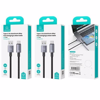 USAMS Kabelis USB na USB-C 3A 1,2m Fast Charging tērauda SJ663USB01 (US-SJ663)