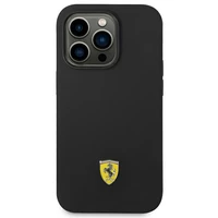 Viedtālruņa apvalks Ferrari FEHCP14LSIBBK iPhone 14 Pro 6.1 - melns silikona metāla logotips