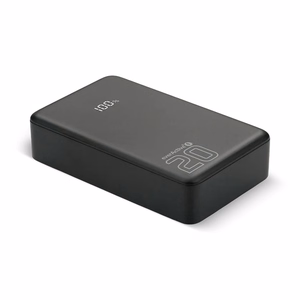 Ārējā baterija 20 000mAh, 1x USB, 2x USB-C, 20W, QC4+, LCD ekrāns, melns