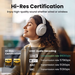 Ugreen HP202 HiTune Max5 ausīm uzliekamas bezvadu austiņas ar hibrīdu ANC trokšņu slāpēšanu baltas