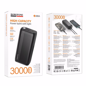 Borofone Внешний аккумулятор 30000mAh BJ86A Victoria - 2xUSB - чёрный