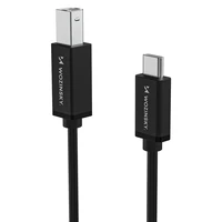 Wozinsky WKDDY1S USB-B - USB-C kabelis 1m - melns