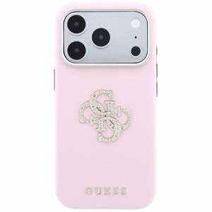 Guess Smooth & Big Strass Logo vāciņš iPhone 18 Pro Max / 17 Pro Max – rozā