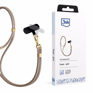 3mk EasyClip Elite tālruņa aukliņa, Taupe (zelta krāsas furnitūra)