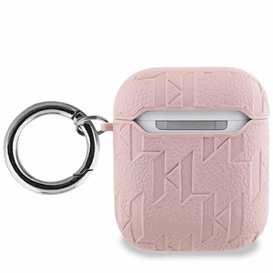 Karl Lagerfeld Monogram Karl & Choupette AirPods 1/2 apvalks - rozā