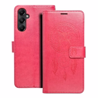 MEZZO grāmatas tipa viedtālruņa apvalks SAMSUNG A05s ar sapņu ķērāju, purpursarkans