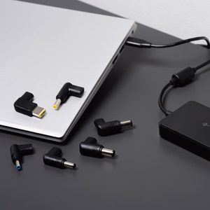 Forcell F-Energy E856 универсальное зарядное устройство для ноутбука 65W USB C + 6 адаптеров - чёрное