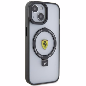Ferrari FEHMP15SUSCAH iPhone 15 6.1" caurspīdīgs cietais apvalks ar gredzena statīvu 2023 kolekcija Magnētiskais