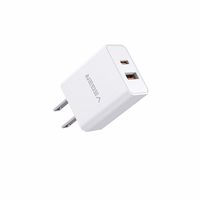 VEGER ceļojumu lādētājs USB A + Type C PD QC3.0 3A 30W VLS302U balts