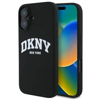 DKNY silikona balts ar logotipu Magnētiskais viedtālruņa apvalks iPhone 16 - melns