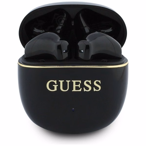 Bezvadu TWS austiņas Guess Glossy Gold Line Classic, melnas