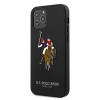 US Polo USHCP12LPUGFLBK viedtālruņa apvalks iPhone 12 Pro Max 6.7 melns Polo Embroidery Collection