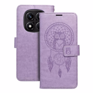 MEZZO grāmatas tipa viedtālruņa apvalks XIAOMI Redmi Note 14 PRO 4G ar sapņu ķērāju, violets