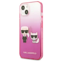 Karl Lagerfeld Gradient Ikonik Karl&Choupette viedtālruņa apvalks iPhone 13 mini – rozā