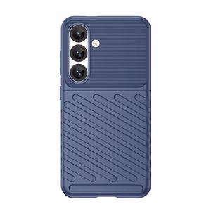 Thunder Case Samsung Galaxy S25 Silikona bruņots viedtālruņa apvalks - zils