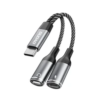 Dudao L13C+ 2in1 USB-C adapteris - pelēks