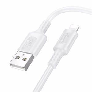 Borofone Kabelis BX111 Feliz - USB uz Lightning - 2,4A 1 metrs balts