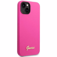 Guess GUHCP14SSLSMF iPhone 14 6.1 "fuksijas cietais apvalks Silikona Vintage Gold Logo