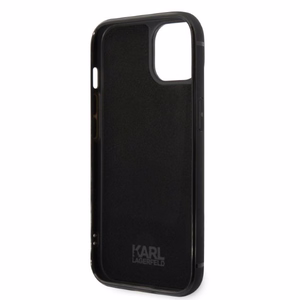 Karl Lagerfeld Signature Logo karšu viedtālruņa apvalks iPhone 14 Plus - melns