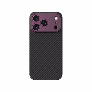 AmazingThing Titan Max Lens maciņš modelim iPhone 18 Pro, no aramīda šķiedras, ar kameras aizsargu, saderīgs ar MagSafe – krāsa: violeta