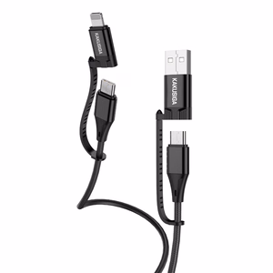 KAKU Cable KSC-654 Tuojie 4 in 1 - USB + Type C to Type C + Lightning - 1,2 metres black