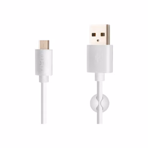 Fixed Data And Charging Cable With USB/USB-C Connectors White