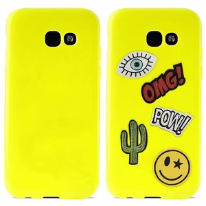 PURO Patch Mania vāciņš ierīcei Samsung Galaxy A3 (2017) ar 5 dekoratīvām uzšuvēm, dzeltens
