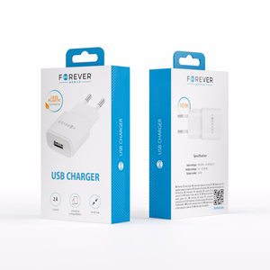 Forever TC-01 зарядное устройство 1x USB 2A белый