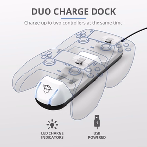 Trust GXT 250 Duo uzlādes stacija 2 PlayStation 5 kontrolieriem