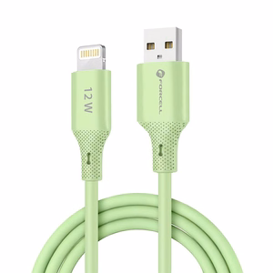 FORCELL F-ENERGY C343 kabelis USB A uz Lightning 2,4A 12W Silicone 1 m zaļš