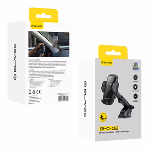 Blavec Car turētājs BHC-03 15W with induction charging to windshield (BHC03-WIB) melns