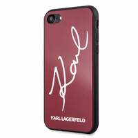 Karl Lagerfeld KLHCI8DLKSRE iPhone 7/8SE 2020 / SE 2022 sarkans cietais maciņš Signature Glitter
