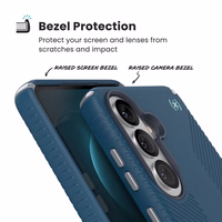 Speck Presidio2 Grip Magnet - Samsung Galaxy S26+ MagSafe maciņš (Deep Sea/sudrabs Metallic/Spell zils)