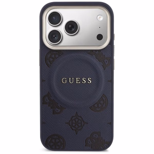 Guess Peony Hot Stamp MagSafe чехол iPhone 17 Pro - синий