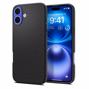 Spigen Liquid Air viedtālruņa apvalks iPhone 16 Plus – melns