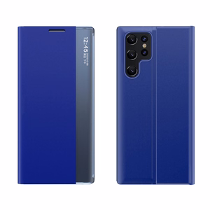 Jaunais Sleep viedtālruņa apvalks Samsung Galaxy S24 FE ar atveramu vāku un statīvu - zils