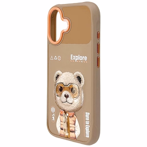 Nimmy Cool&Cute 2.0 Lācīšu tematis apvalks viedtālrunim iPhone 17 - smilšains